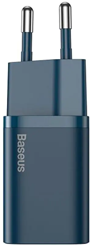 Сетевое зарядное устройство Baseus Super Si Quick Charger 20W Sets Black + Type-C to Lightning Cable Blue - фото 3
