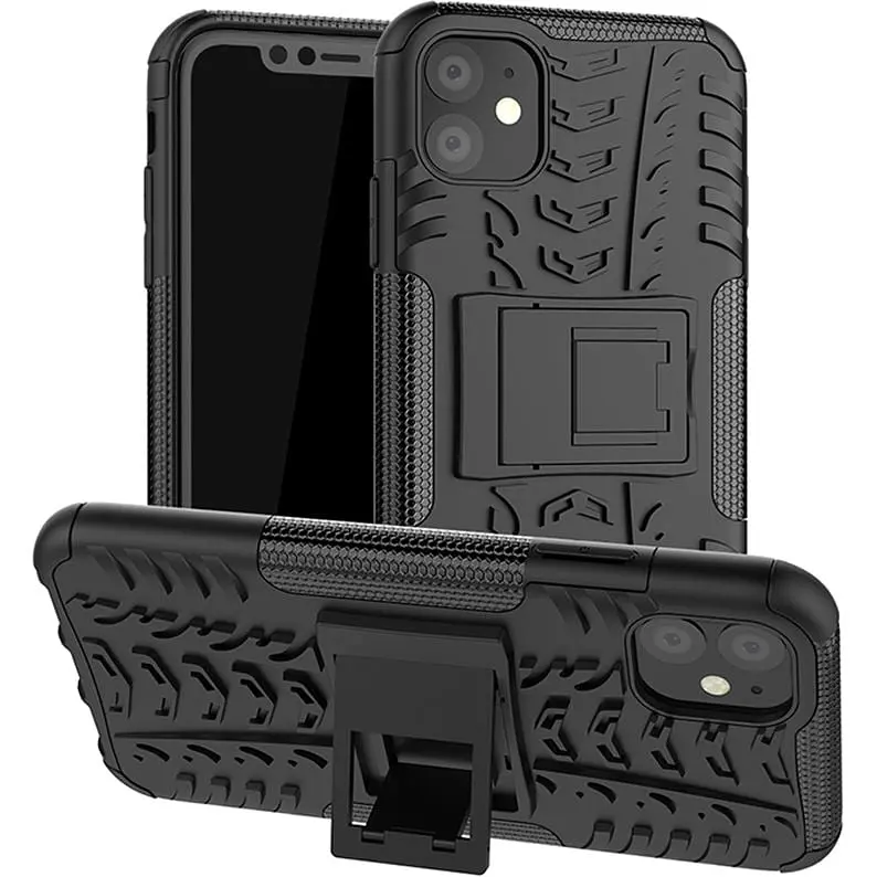 Чохол-накладка Toto Dazzle Kickstand 2 in 1 Case Apple iPhone 11 Black - фото 2
