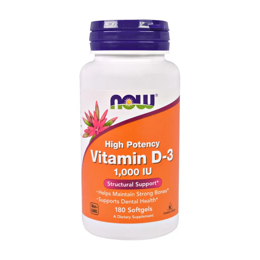 Вітамін Now Foods Вітамін D-3 1000IU, 180 желатинових капсул (NOW-00365)