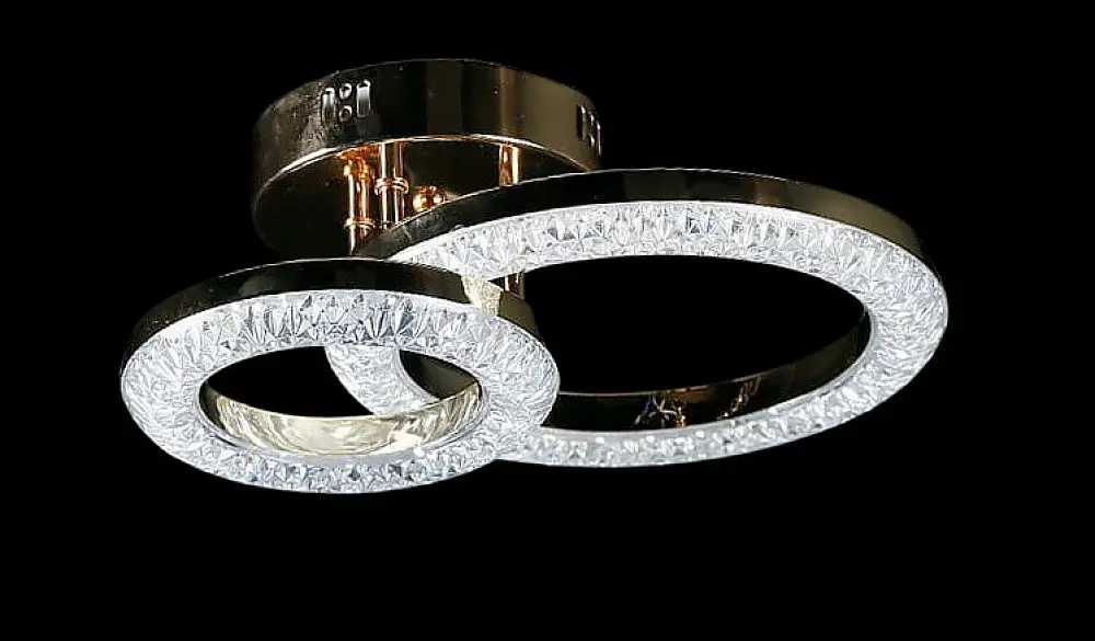 Люстра стельова LED Splendid Ray LT8003/1+1, 80W, золото, білий, сучасний стиль з пультом, димер - фото 2