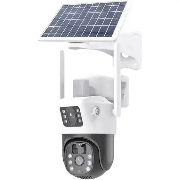 Вулична камера відеоспостереження Digital з двома лінзами 4G, V36-4G SOLAR / Вайфай камера від сонячної панелі - фото 2