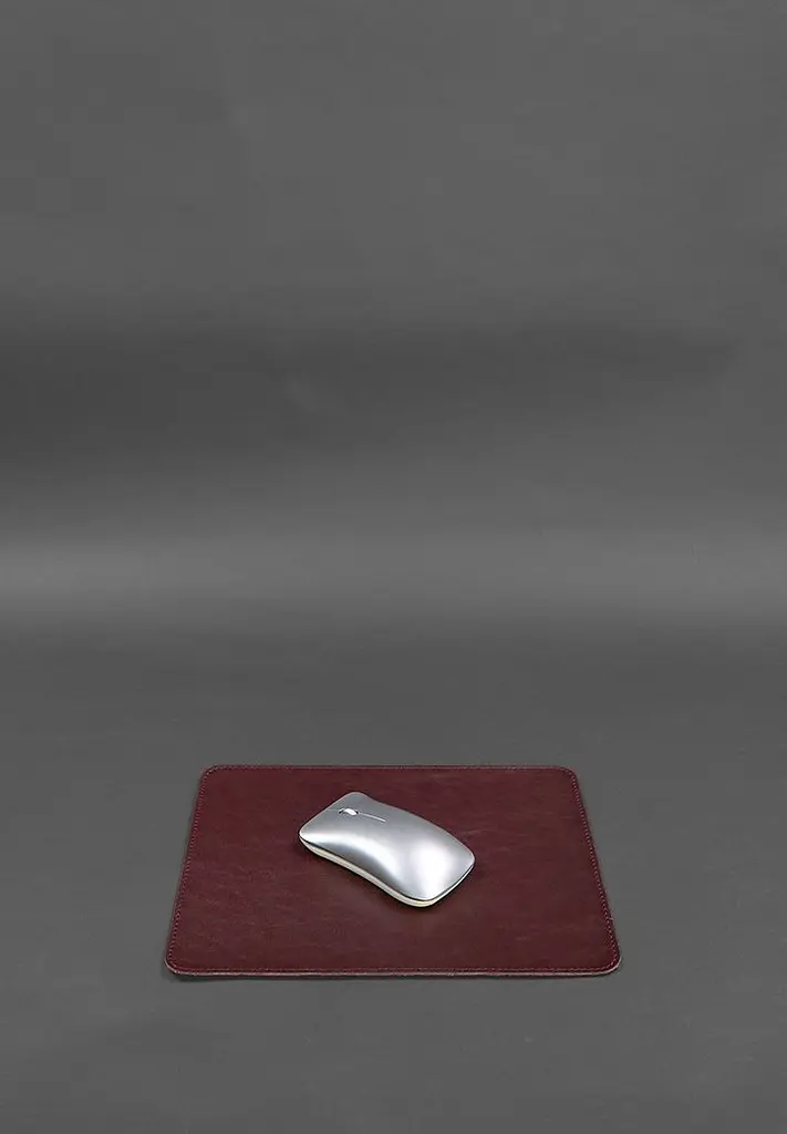Коврик для мышки из натуральной кожи 1.0 бордовый краст - фото 3
