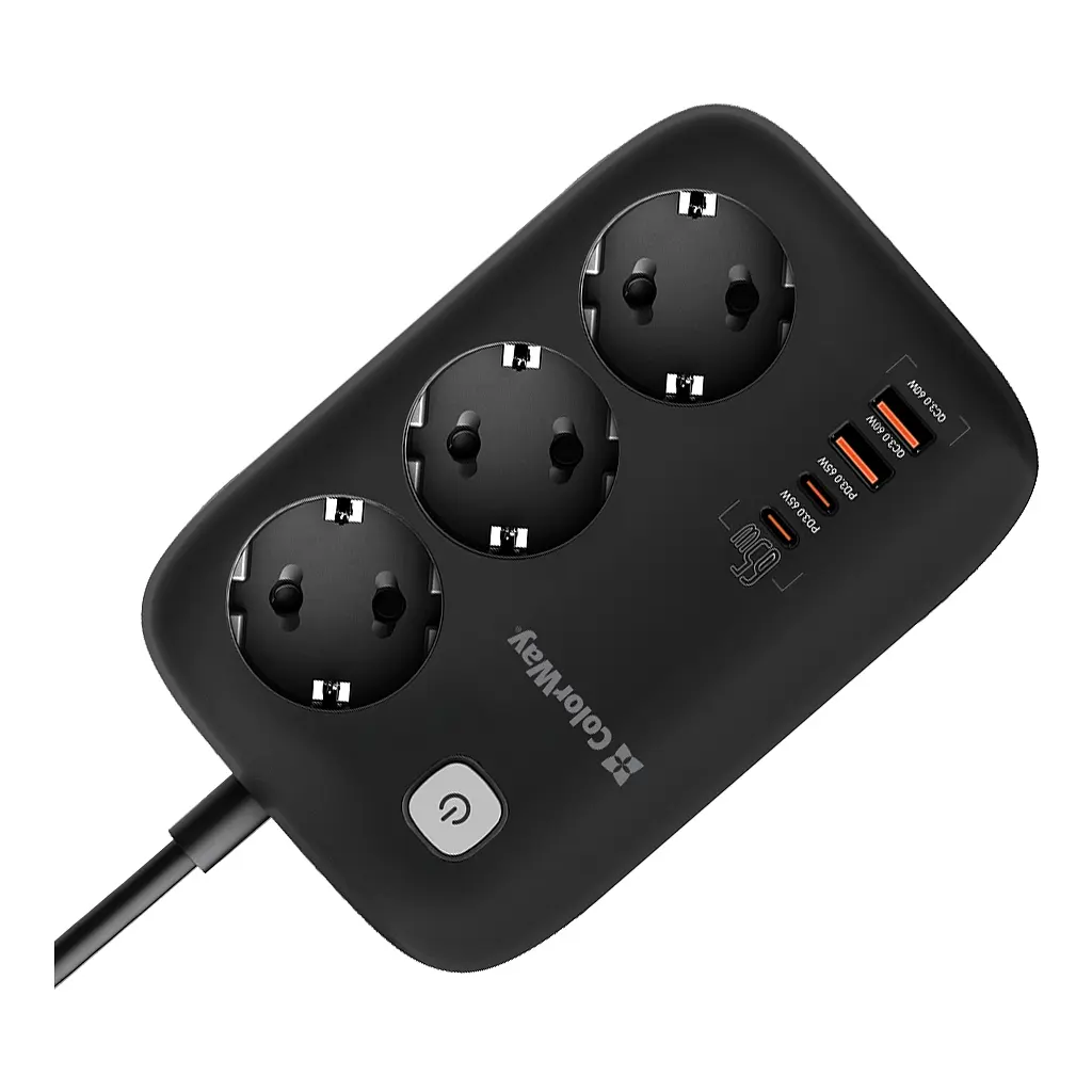 Мережевий фільтр живлення ColorWay CW-CHE34PDB 3 роз/4USB GaN3 Pro (CW-CHE34PDB) - фото 4