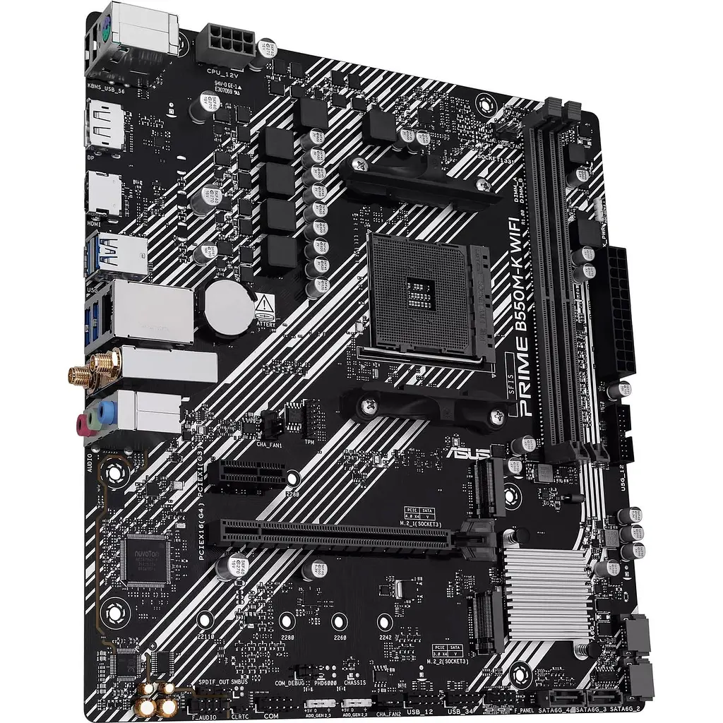 Материнська плата ASUS PRIME B550M-K WIFI (PRIME B550M-K WIFI) (Socket AM4, AMD B550, Micro-ATX) - фото 2