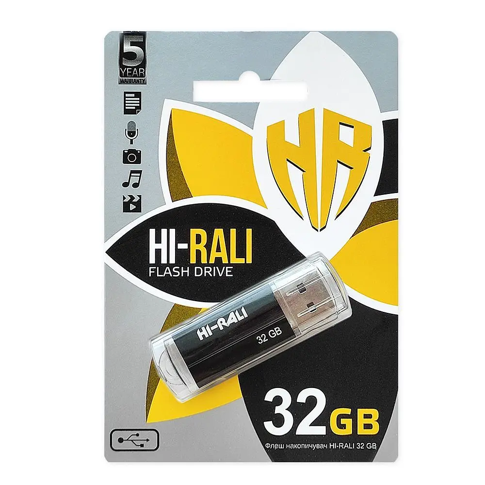 Флеш-накопичувач USB 32GB Hi-Rali Corsair Series Black (HI-32GBCORBK) - фото 2