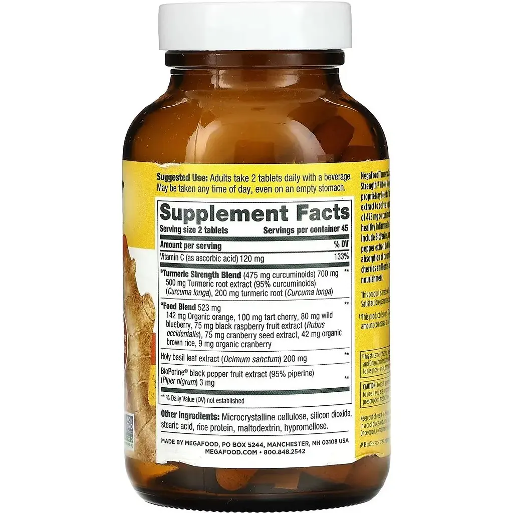 Сила куркуми для всього організму MegaFood Turmeric Strength for Whole Body 90 таблеток - фото 2
