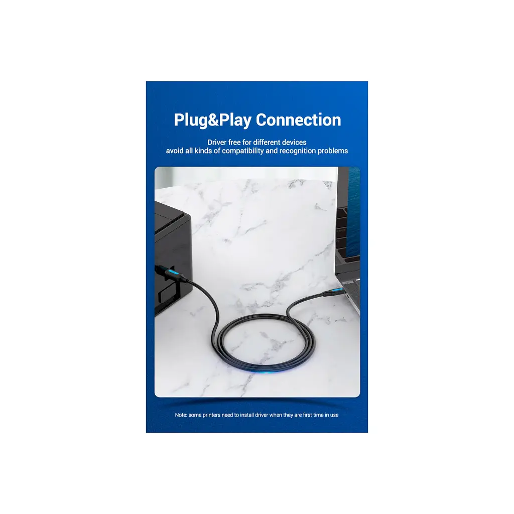 Кабель для принтера USB-C 2.0 to BM 2.0m 2.4А 480Mbps Vention (CQUBH) - фото 8