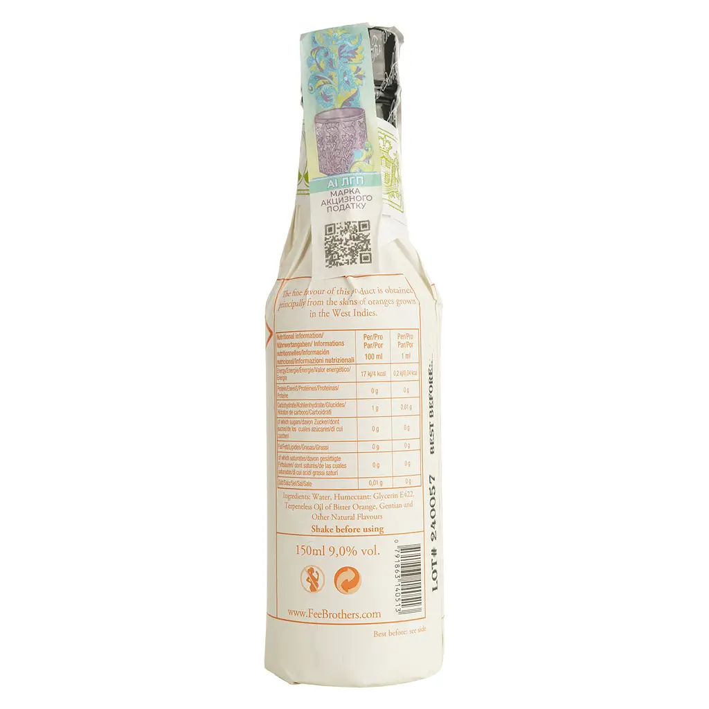Биттер Fee Brothers West Indian Orange 9% 0.15 л - фото 2