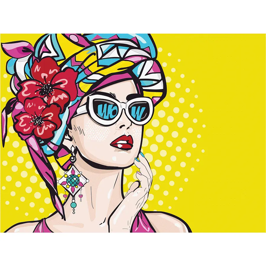 Полотно на картоні з контуром Rosa Start Pop Art WOW 1 30х40 бавовна акрил - фото 2