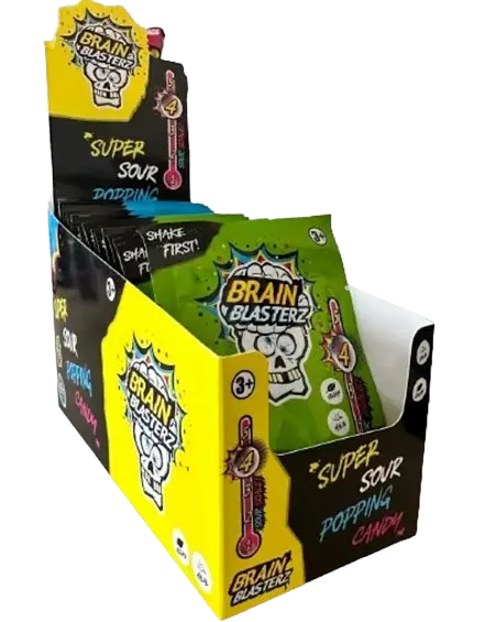 Кислі цукерки Brain Blasterz Super Sour Popping Candy Apple 10г - фото 5