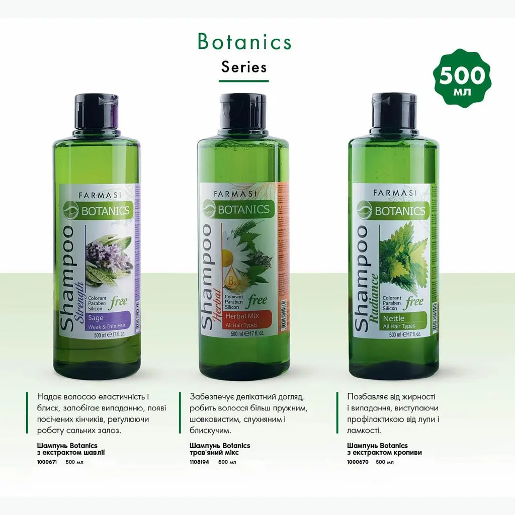 Шампунь Farmasi Botanics з екстрактом кропиви від жирності та випадіння волосся 500 мл - фото 3