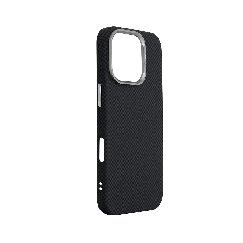 Карбоновый чехол для Apple iPhone 16 Pro, LikeCarbon2 MagCase, черный, тонкий защитный чехол-панель из поликарбоната с магнитами N52, MagSafe, противоударный, совместим с беспроводной зарядкой, приподнятые края для защиты камеры, ArmorStandart (ARM88381) - фото 3