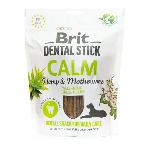 ласощі для собак Brit Dental Stick Calm заспокійливе, конопля і пустирник, 7 шт, 251 г - фото 5