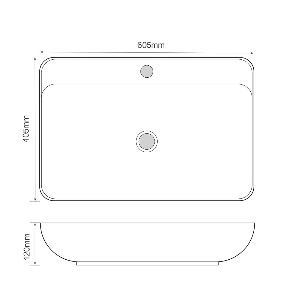Умивальник накладний Mixxus Premium Bevel-0203 600x405x120 мм з отвором під змішувач MP6513, Білий - фото 4