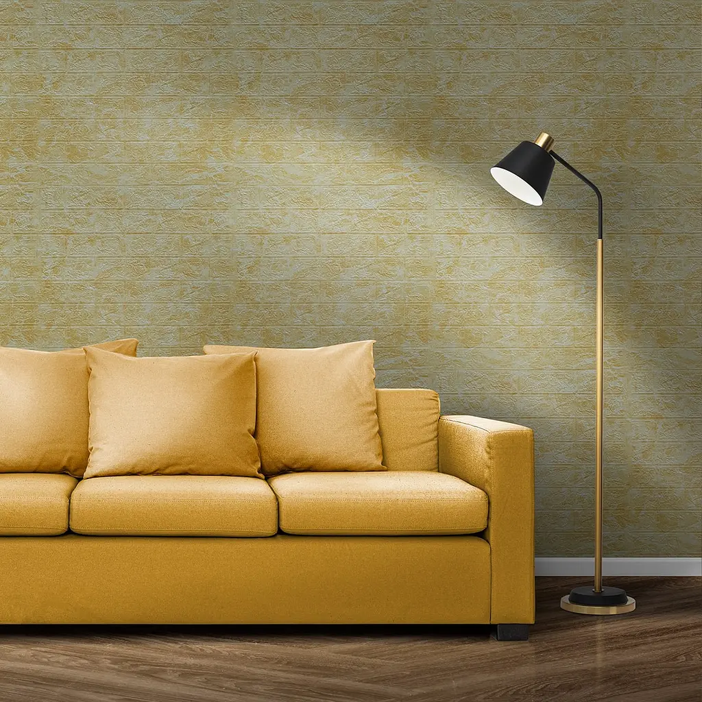 Самоклейка декоративна 3D панель 3D Loft під цеглу бежевий мармур в рулоні 20 м 20000x700x3мм - фото 3