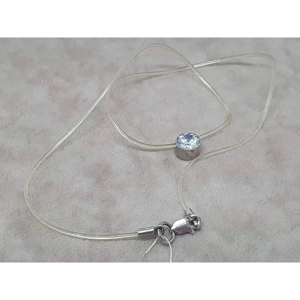 Ювелирный шнурок Premium из силикона с серебряными вставками и фианитом. 4057р 34 - фото 2