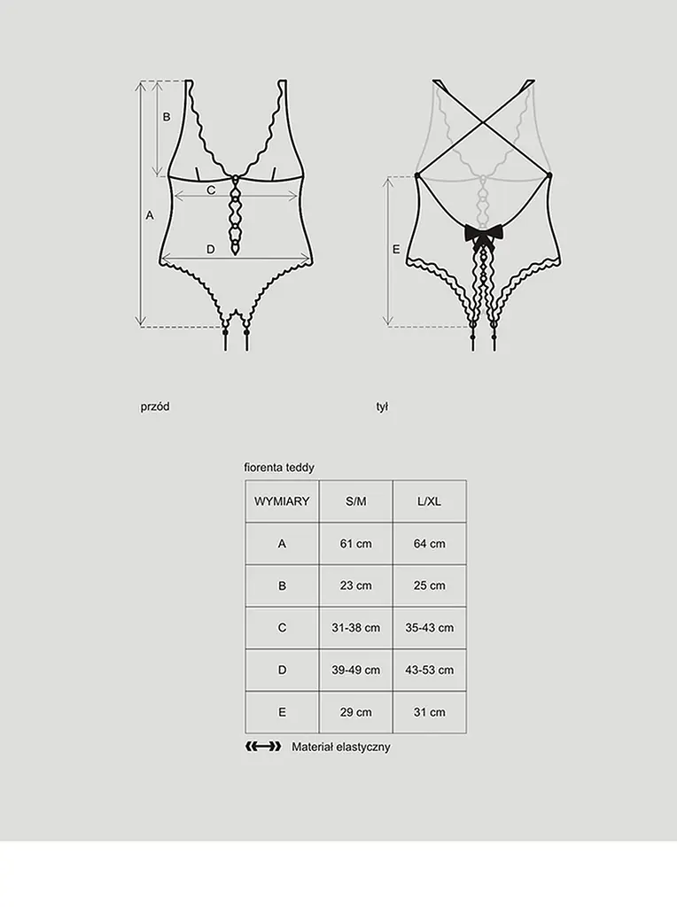 Боді Obsessive Fiorenta S/M чорний - фото 3