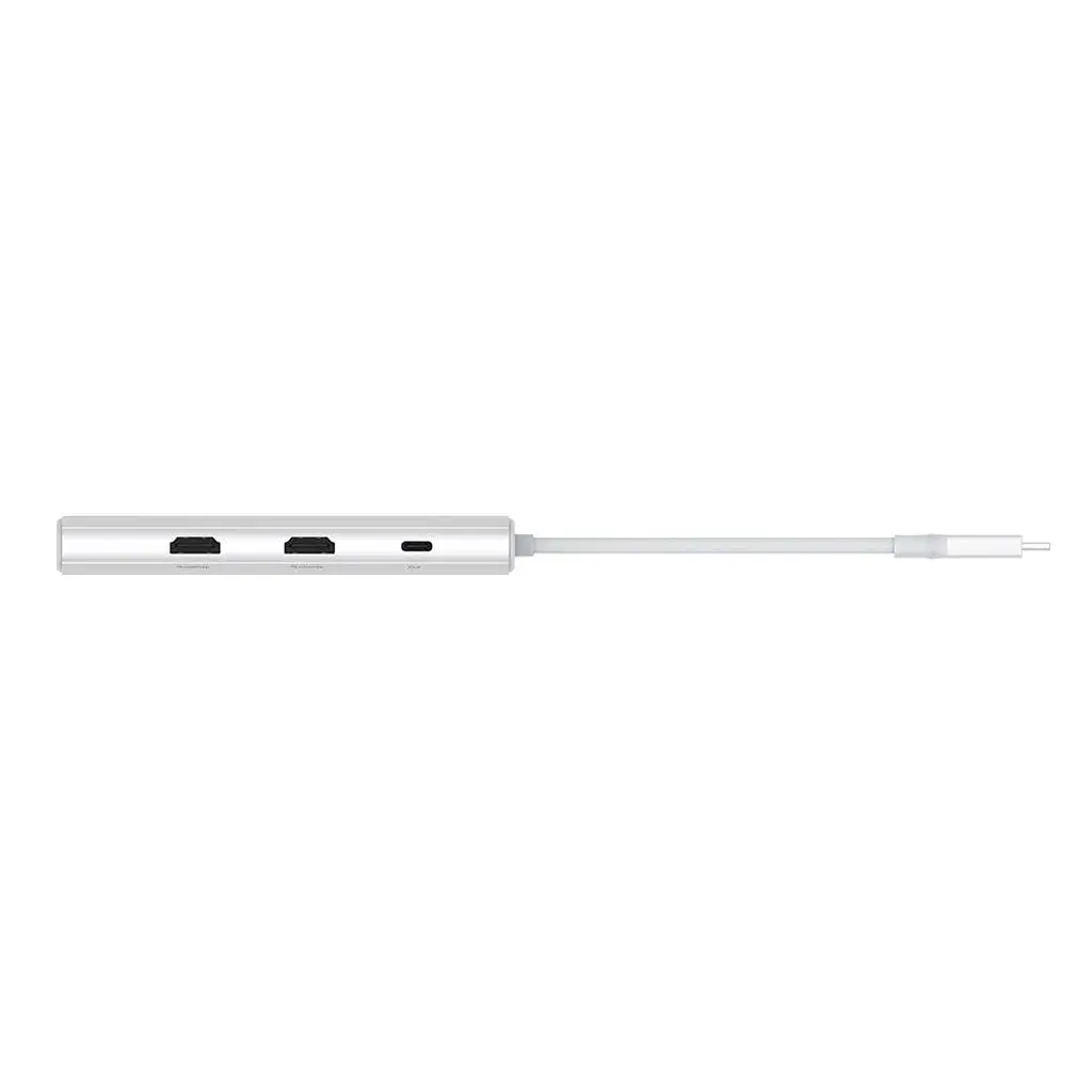 Концентратор D-Link USB-C 10-in-1 2xHDMI + 1xRJ45 1000Mbps + 2xUSB-C + USB 3.1 + USB 3.0 + SD + TF silver (DUP-A01) - фото 8