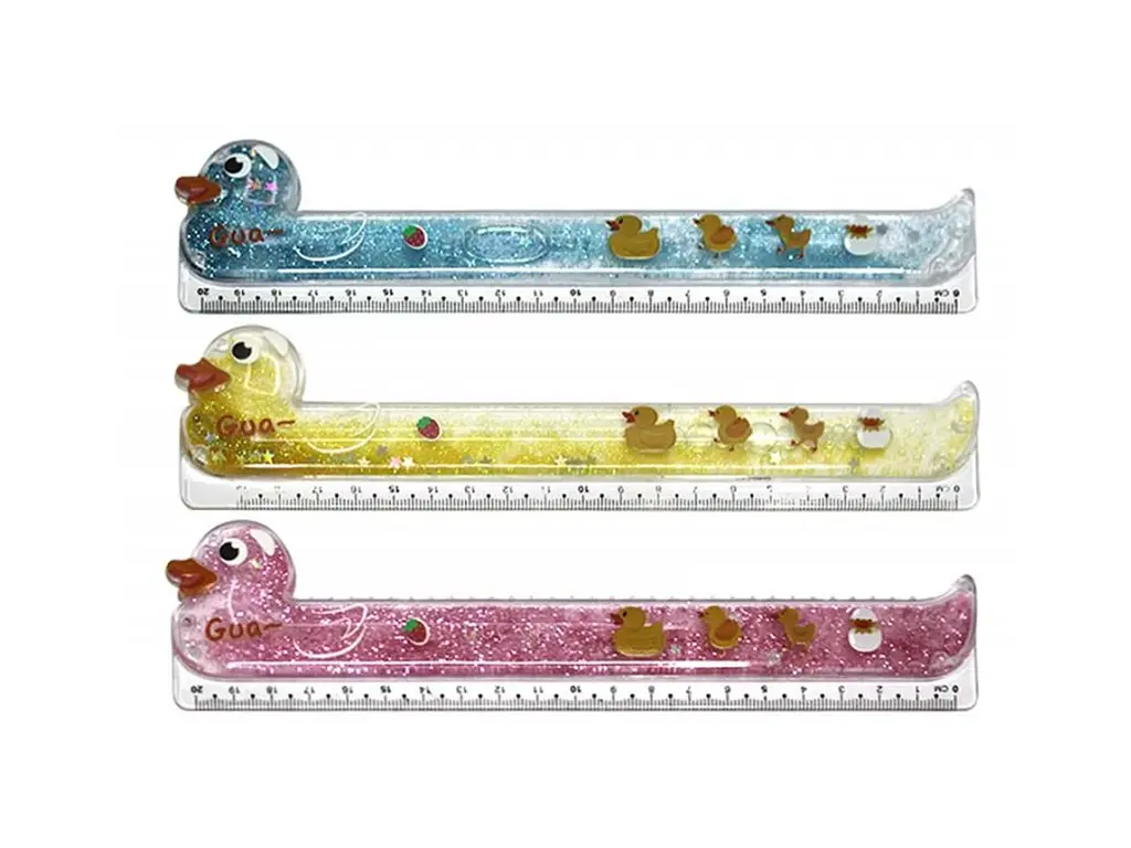 Лінійка Качка, 20 см, з блискітками - фото 2