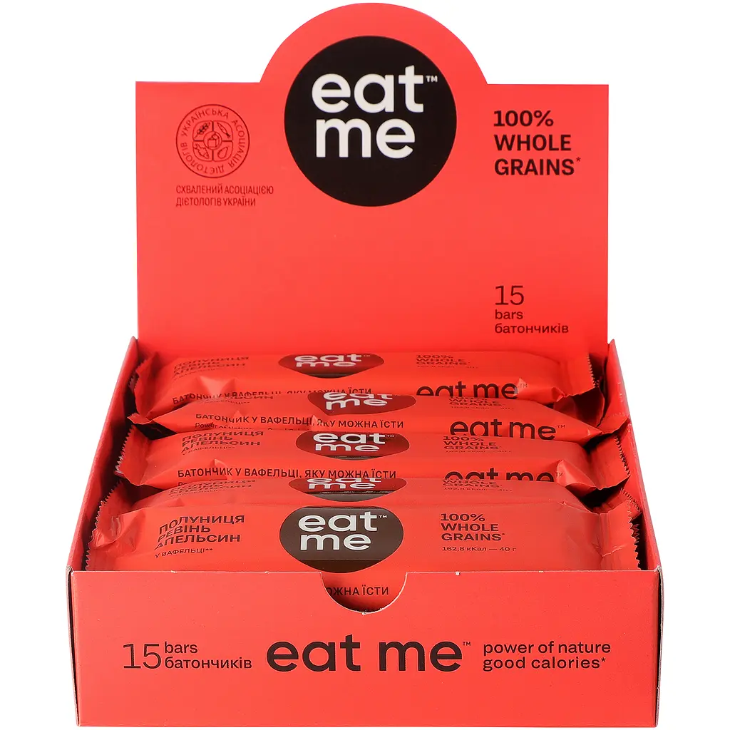 Батончик EatMe полуниця, ревінь, апельсин 40 г - фото 3