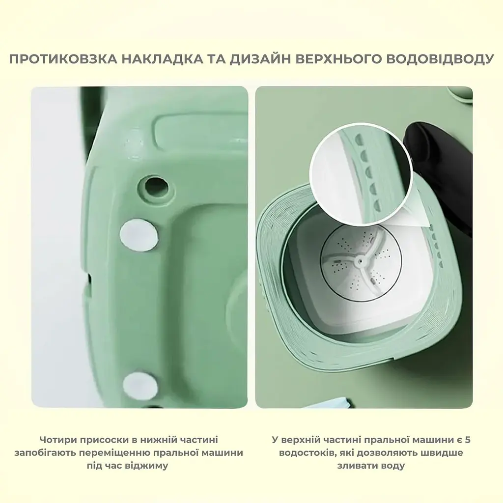 Складна пральна машина з ємністю 7 літрів пластикова (89350001) - фото 3