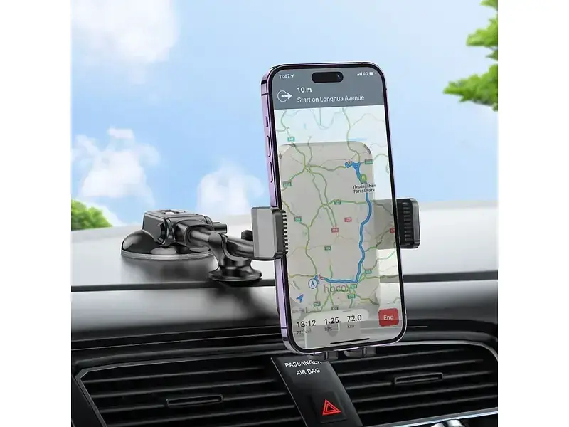 Автомобільний тримач для смартфона Hoco H27 Car Mount Holder Black (6942007608923) - фото 4