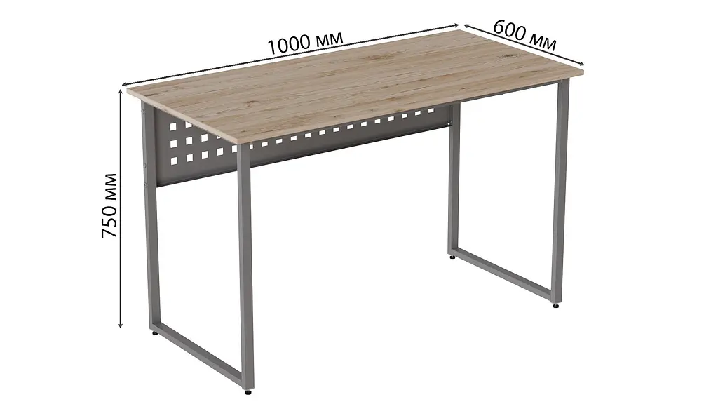 Компьютерный стол Ferrum-decor Майк 75x100x60 серый ДСП Дуб Сан-Марино 16мм (FRD-101770) - фото 7