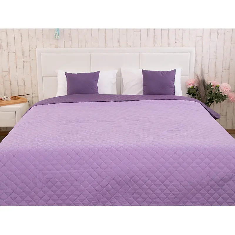 Покривало Руно Violet Ромб, мікрофібра, з ультрозвуковою стібкою, 212х150 см, фіолетовий (360.52У_Violet ромб) - фото 2