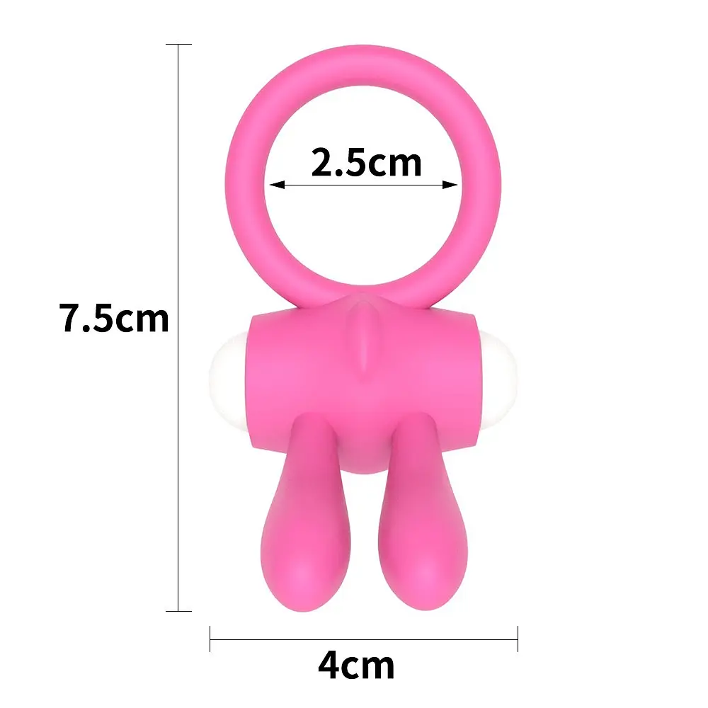 Вібруюче ерекційне кільце Lovetoy Power Clit Silicone Cockring, 7.5 см (рожевий) - фото 7
