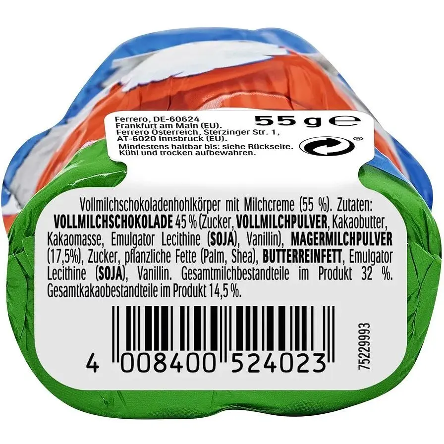 Фігурка шоколадна Kinder Заєць з молочного шоколаду 55 г - фото 3