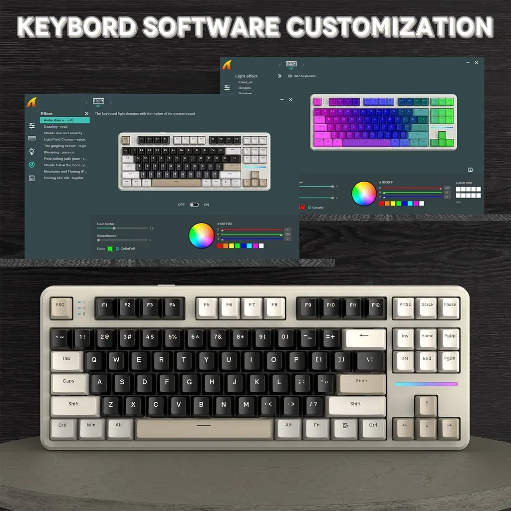 Клавіатура Attack Shark X87 RGB Linear Strawberry Switch Cheese White (AS-6972792471471-CW) [166724] - фото 6