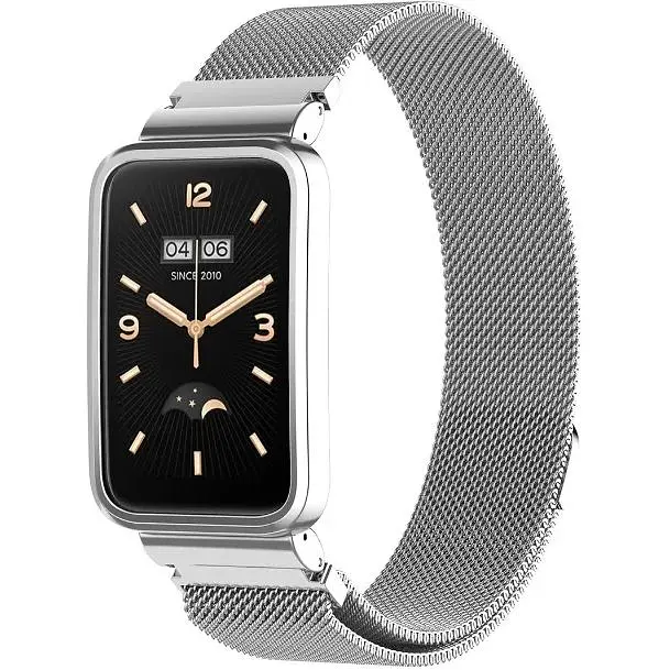 Ремешок-бампер DK для Xiaomi Mi Band 7 Pro Metal Milanese Loop Magnetic (silver) - фото 3