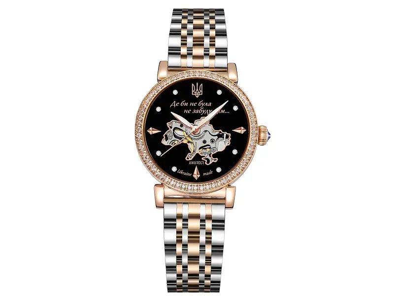 Жіночий наручний годинник 047 Де б не була Silver-Gold-Black Awarder acs0031802 - фото 2
