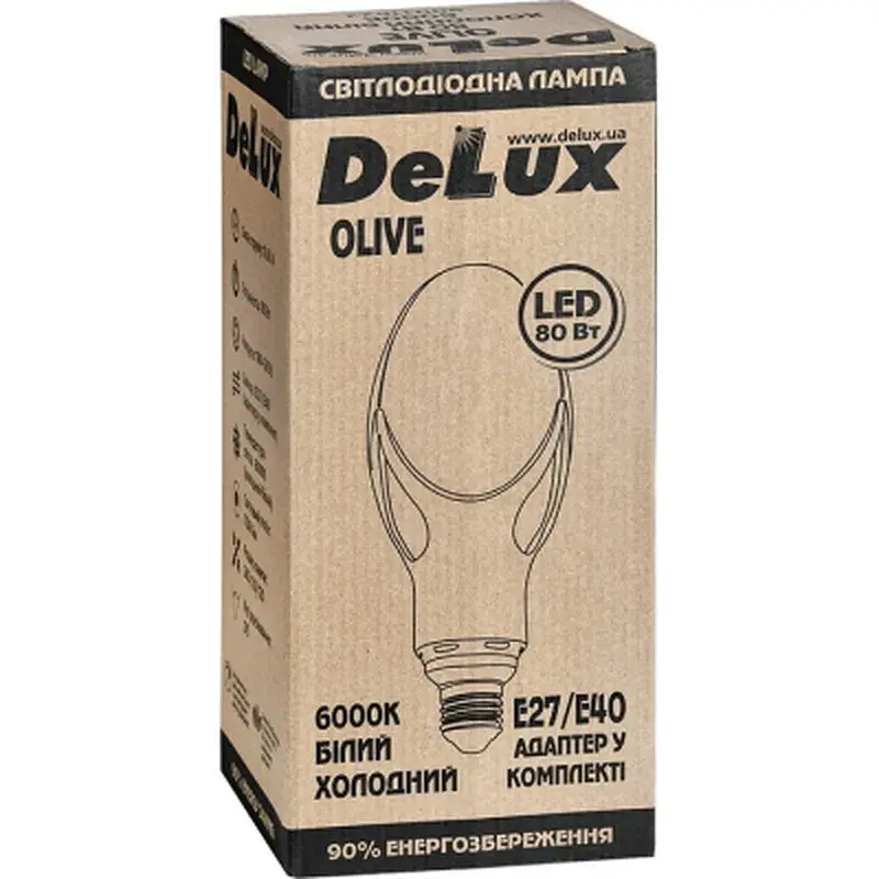 Лампочка Delux OLIVE 80w E27 6000K (90011622) - фото 2