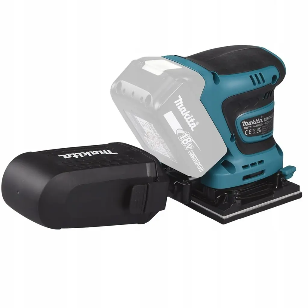 Шліфмашина вібраційна акумуляторна Makita DBO480Z (112x102 мм, 11000-14000 хв-1, BL, LXT, без акумуляторів та зарядного пристрою) - фото 6