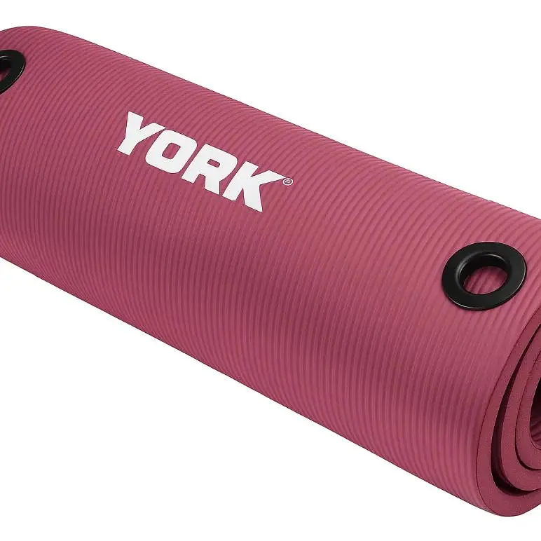 Мат для фитнеса с отверстиями York Fitness NBR 1см розовый - фото 2