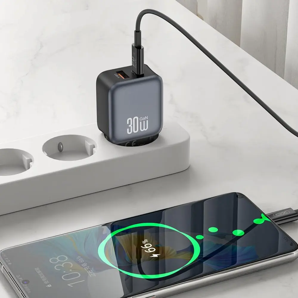 Адаптер питания зарядное устройство XO L156 30 W 2 порта USB-A + USB-C - фото 3