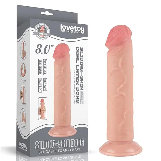 Фалоімітатор Sliding-Skin тілесний LoveToy 8 дюймів