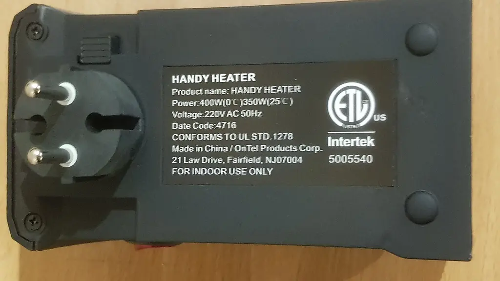 Портативний обігрівач теплик керамічний тепловентилятор Handy Heater 400 Вт чорний - фото 13