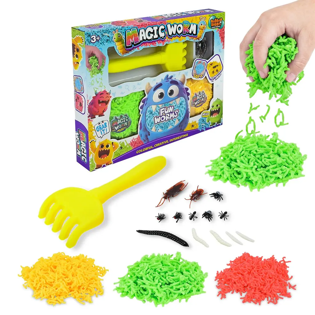 Сенсорний ігровий набір Magic worm з кольоровою масою та фігурками комах (YD2631)