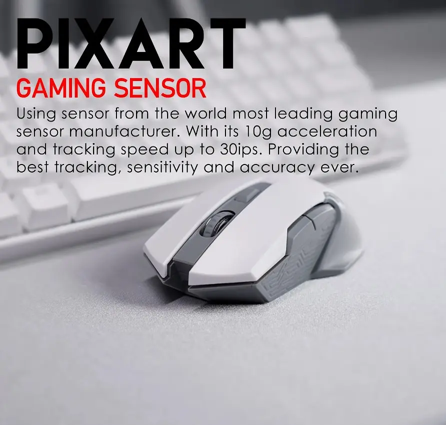 Игровая беспроводная мышь Fantech WG-10 RAIGORII PixArt 10G White - фото 3