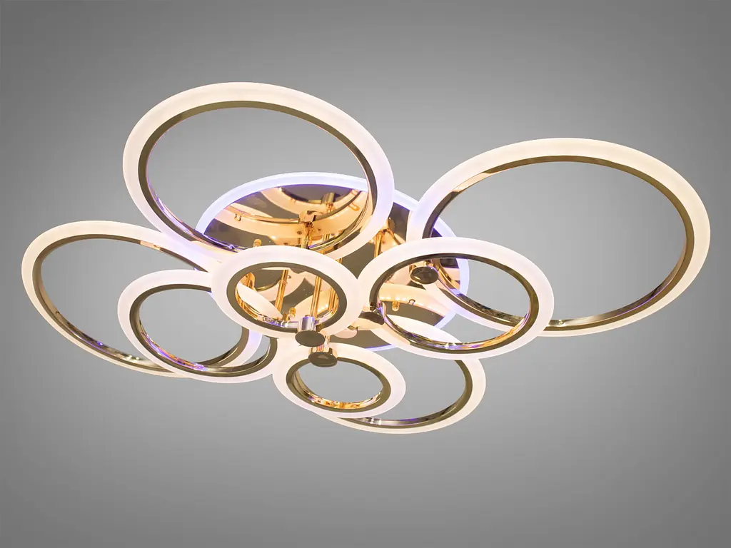 Люстра стельова LED Diasha A8022/8G, 175W, 3200K-6500K, золото, сучасний стиль, з пультом управління - фото 2