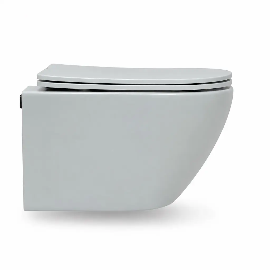 Підвісний безободковий унітаз VBI Vulcano Tornado light grey matt VBI-020421 - фото 2