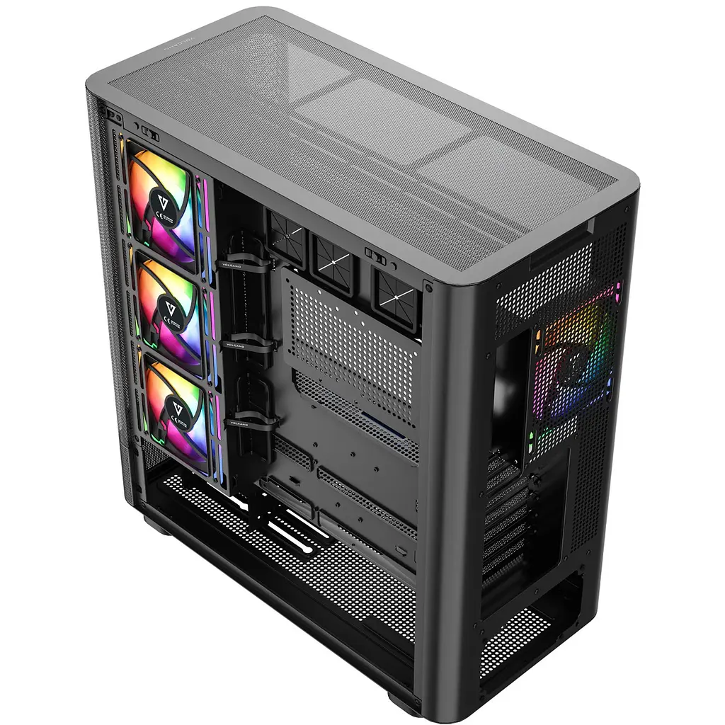 Корпус Modecom VOLCANO AQ400 ARGB MIDI SIDE LCD 6,2”, 4x120mm fans ЧОРНІЙ без Блок живлення ATX - фото 9
