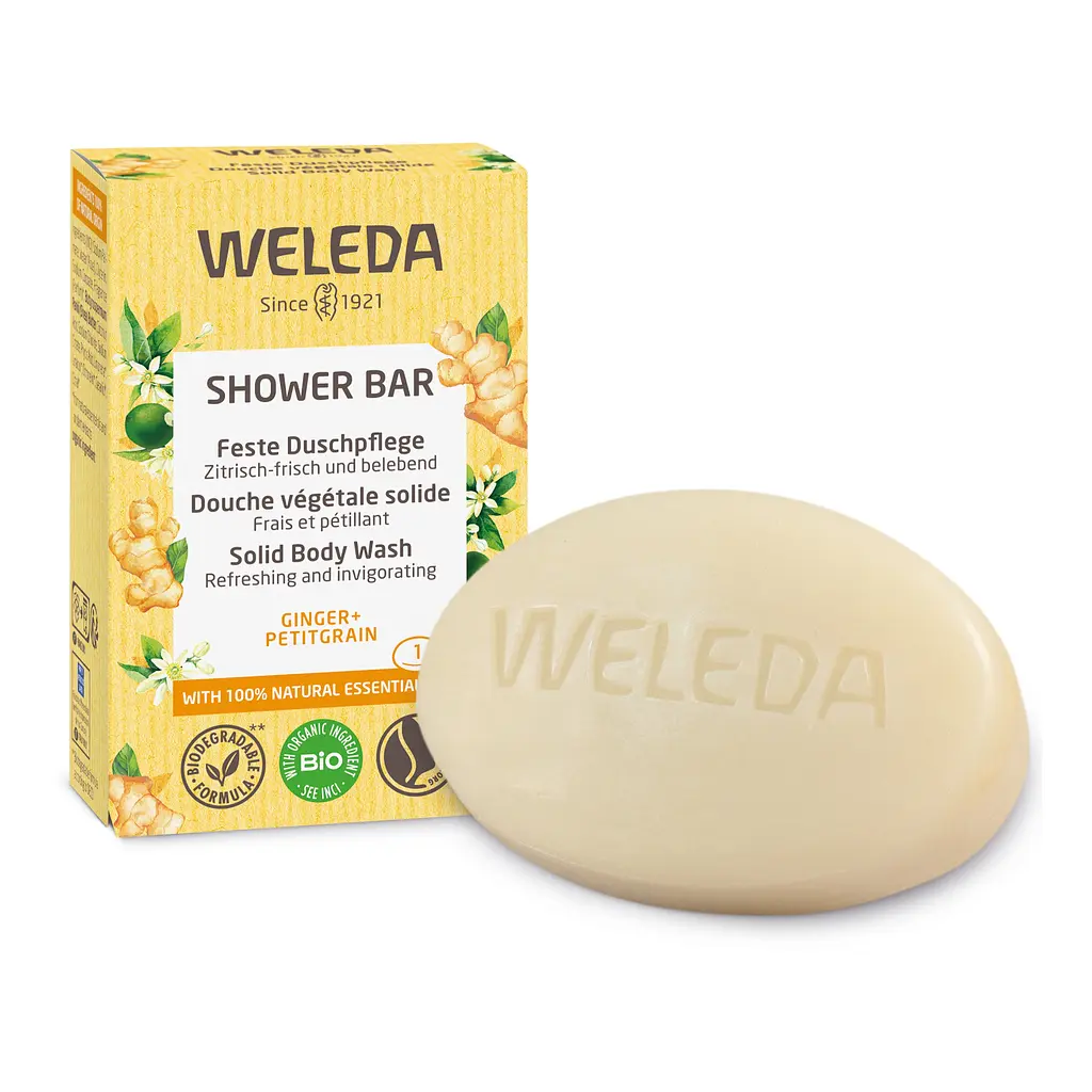 Твердий арома-бар для душу Weleda Імбир та Гіркий апельсин, 75 г (006244X9) - фото 2