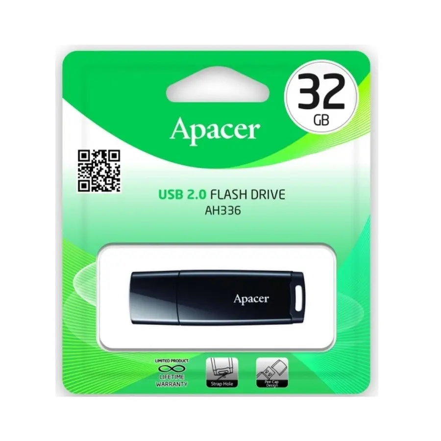 Флеш-накопичувач Apacer USB 2.0 AH336 32Gb чорний - фото 2