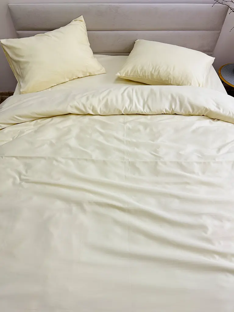 Комплект наволочок Ecotton 50х70 см 2 шт світло-жовтого кольору Cream yellow (25314) - фото 5