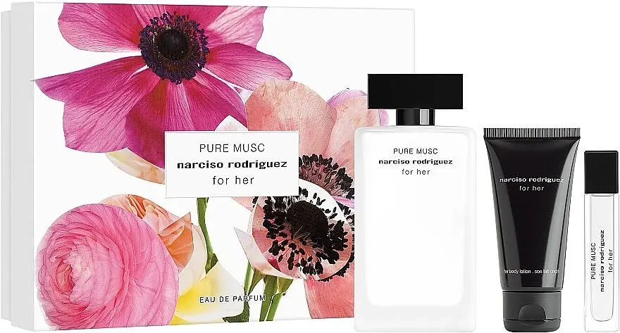Набор Narciso Rodriguez For Her Pure Musc (edp 100ml + edp 10ml + b/lot 50ml) - фото 2