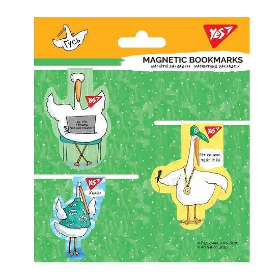 Закладки магнитные YES "Гусь", зеленый, 3 шт. 707615 (0)