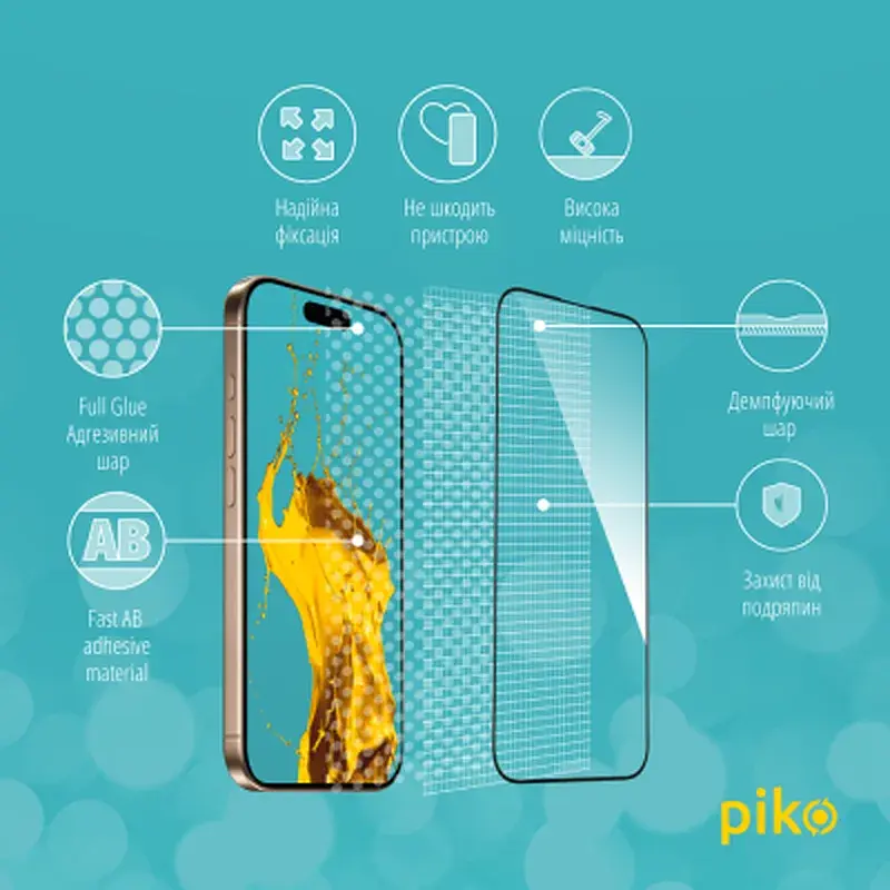 Скло захисне Piko Full Glue Apple iPhone 16 Pro Black (1283126593406) - фото 3